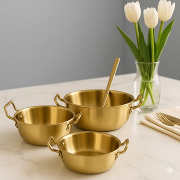 Golden Grace Stainless Steel Serving Bowl (17cm)